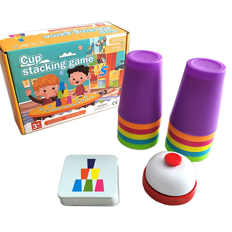 Children's educational stacking cup game, focusing on speed training, kindergarten toy, stacking cup tabletop parent-child interactive game